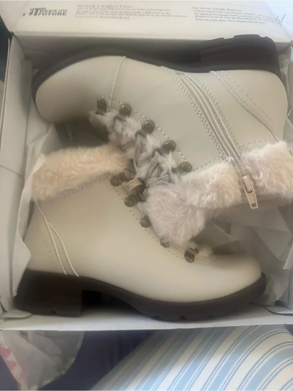 Earth Origins Sand & White Lace-Up Ankle Boots